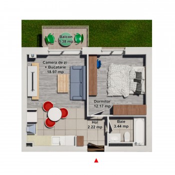 Apartament 1 Dormitor Tip 11