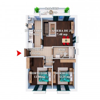 Apartament 2 Dormitoare Tip 2